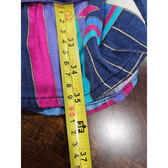 Vintage Puritan Forever Young Aztec Geometric Bold Print Wrap Midi Skirt Size M - Picture 8 of 8